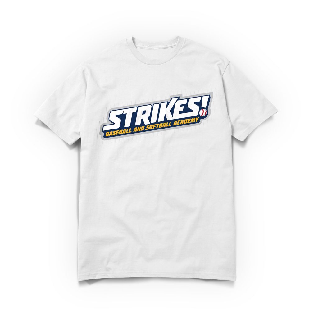 Strikes Baseball and Softball Logo tee